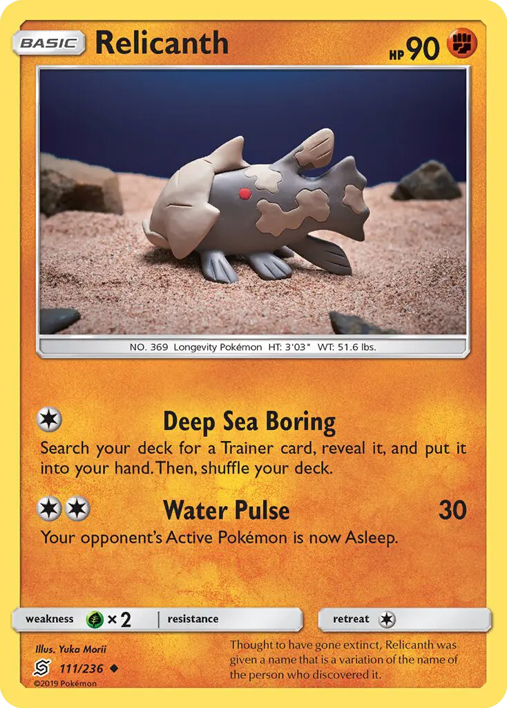 Relicanth Uncommon Pokemon card #111 from Unified Minds
