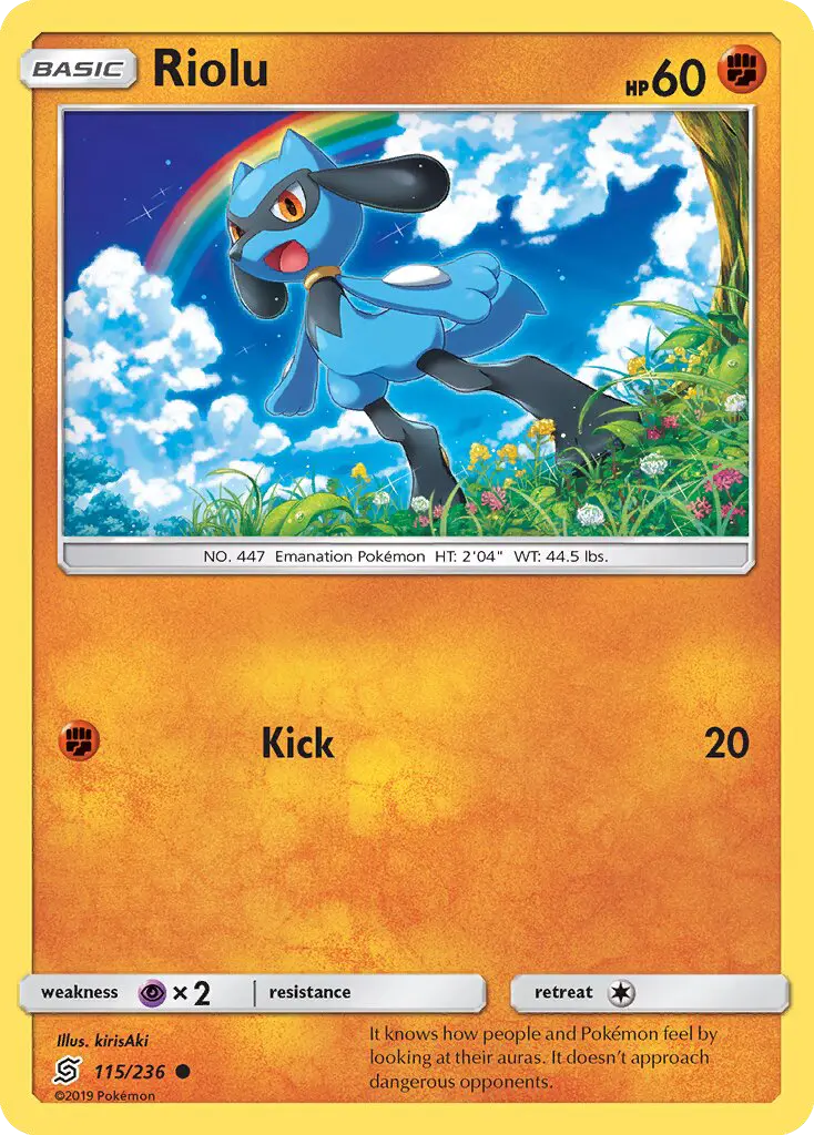 Riolu Common Pokemon card #115 from Unified Minds