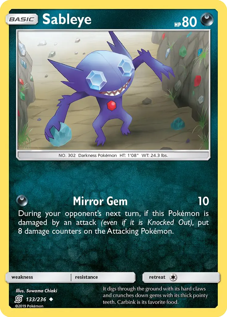 Sableye Uncommon Pokemon card #133 from Unified Minds