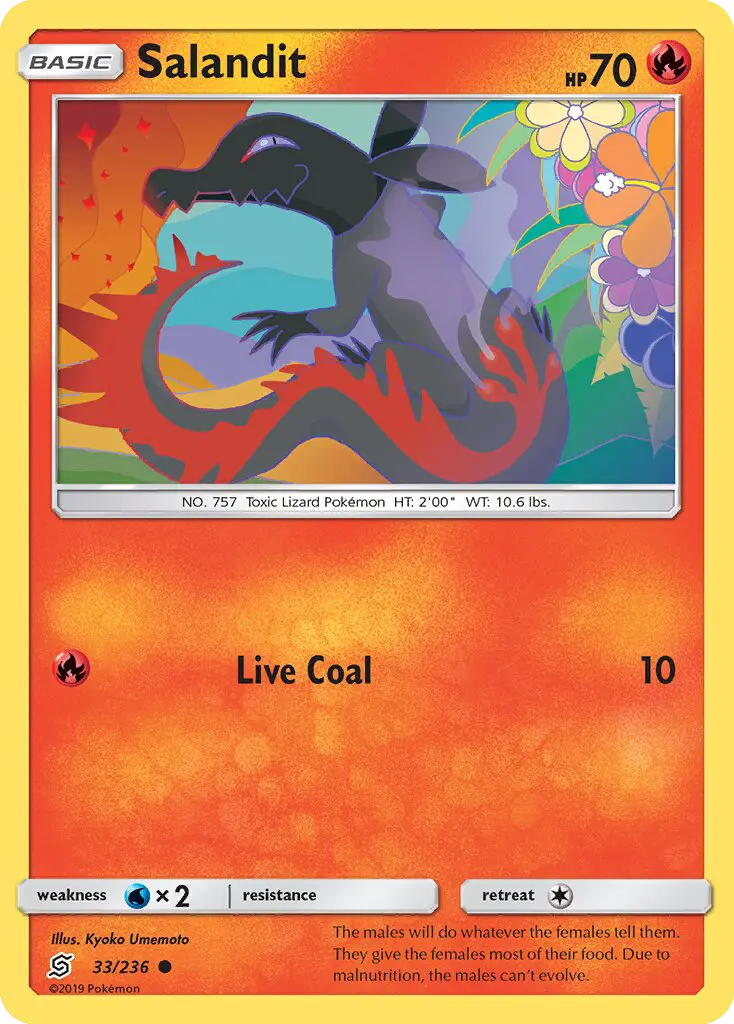 Salandit Common Pokemon card #33 from Unified Minds