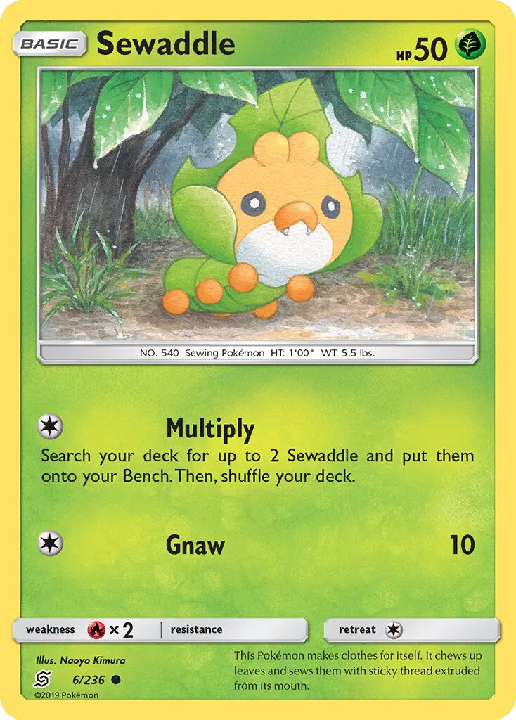 Sewaddle Common Pokemon card #6 from Unified Minds