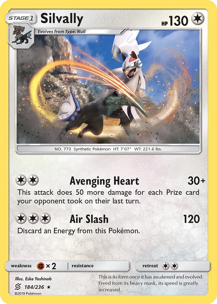 Silvally Rare Pokemon card #184 from Unified Minds