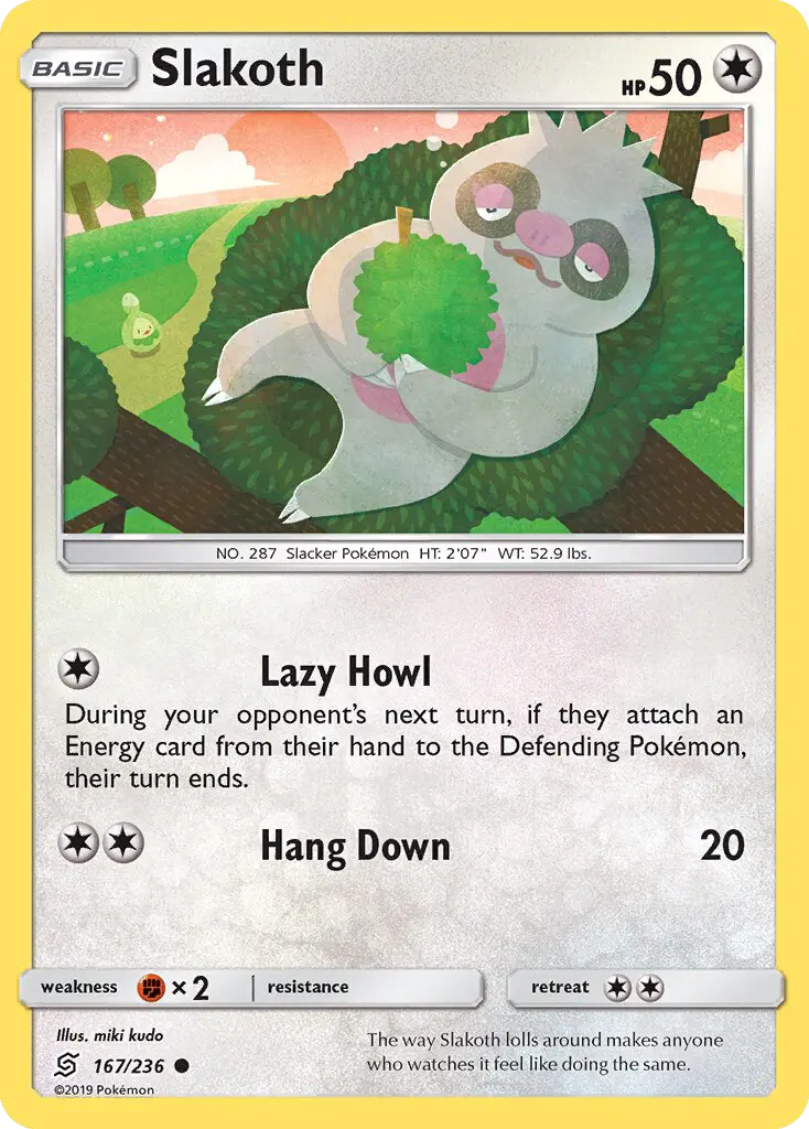 Slakoth Common Pokemon card #167 from Unified Minds