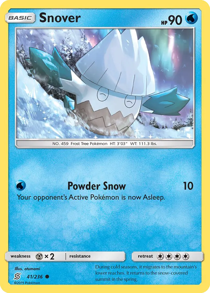 Snover Common Pokemon card #41 from Unified Minds