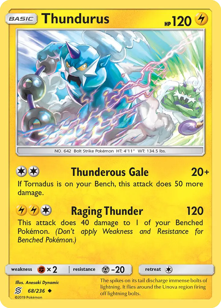 Thundurus Uncommon Pokemon card #68 from Unified Minds