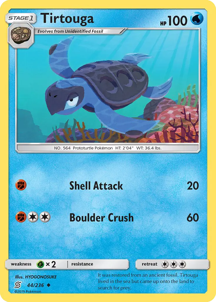 Tirtouga Uncommon Pokemon card #44 from Unified Minds