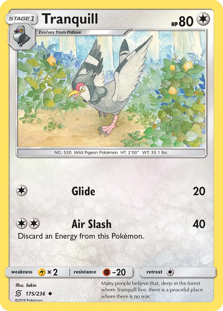 Tranquill Uncommon Pokemon card #175 from Unified Minds