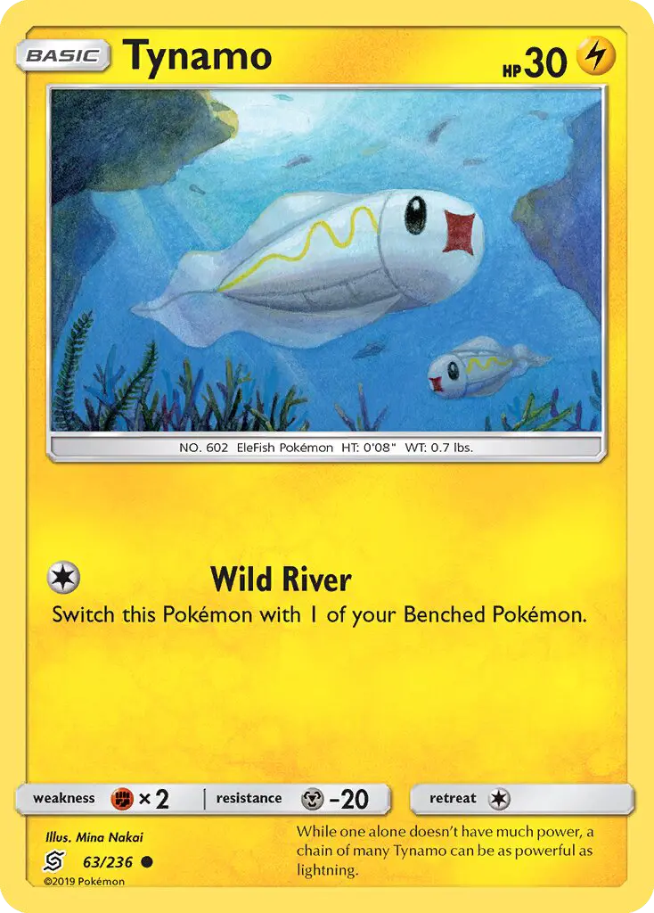 Tynamo Common Pokemon card #63 from Unified Minds