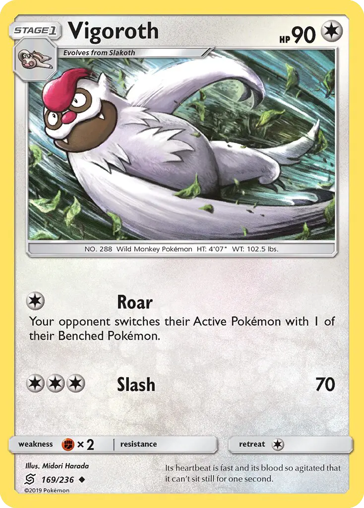 Vigoroth Uncommon Pokemon card #169 from Unified Minds
