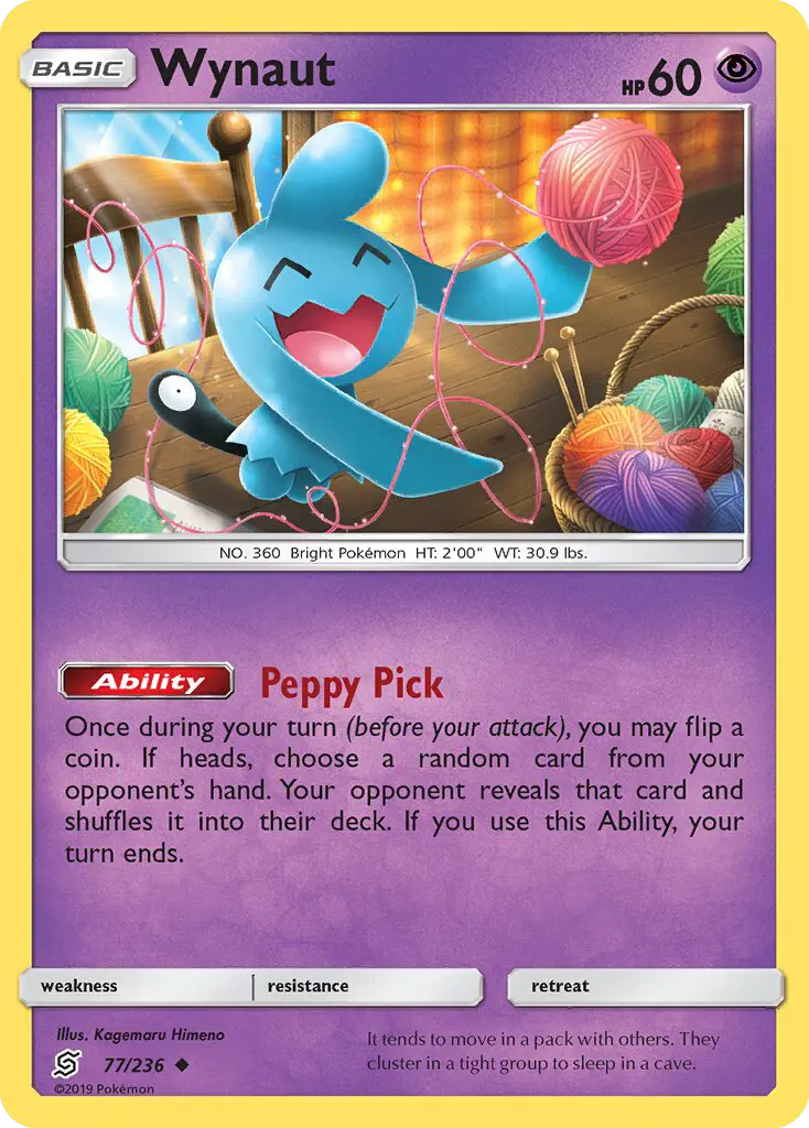 Wynaut Pokemon card artwork