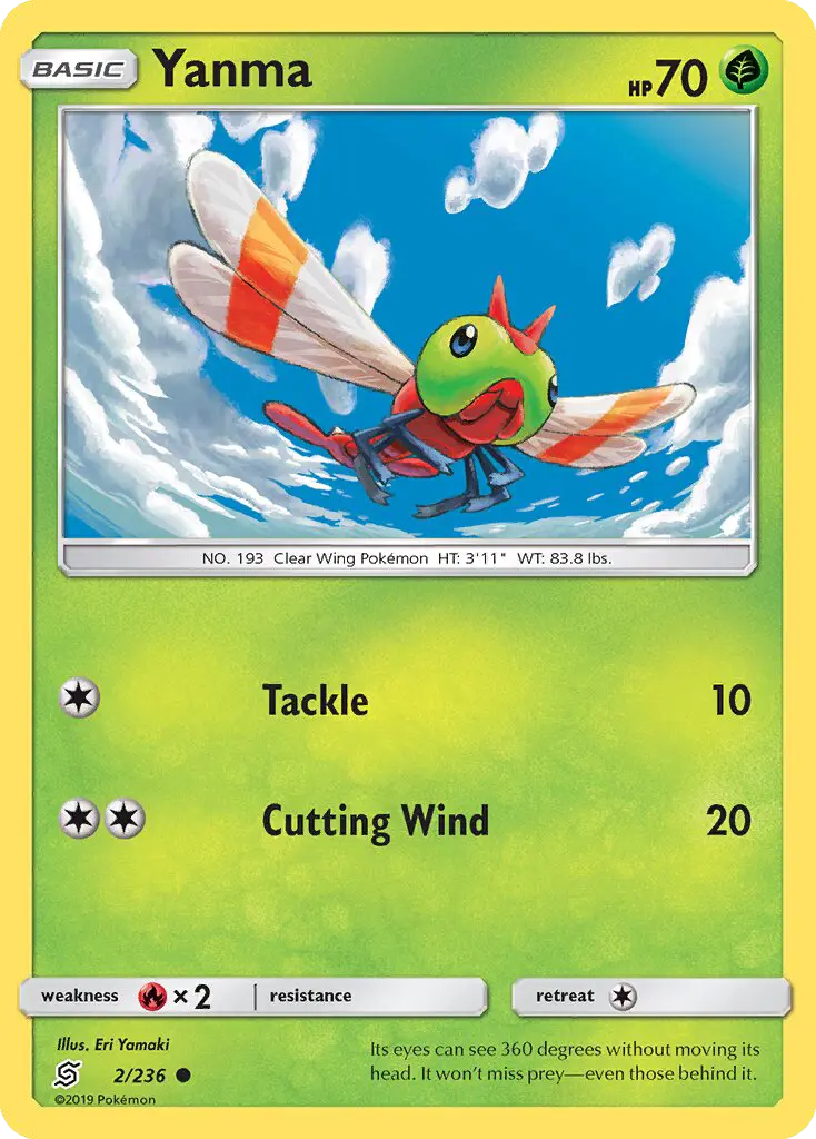 Yanma Common Pokemon card #2 from Unified Minds