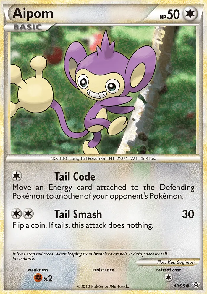 Aipom Common Pokemon card #43 from Unleashed