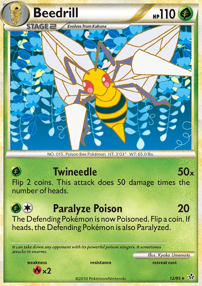 Beedrill Rare Pokemon card #12 from Unleashed