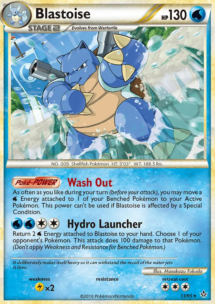 Blastoise Rare Pokemon card #13 from Unleashed