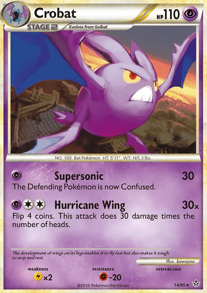 Crobat Rare Pokemon card #14 from Unleashed