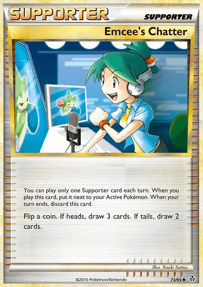 Emcee’s Chatter Uncommon Pokemon card #73 from Unleashed