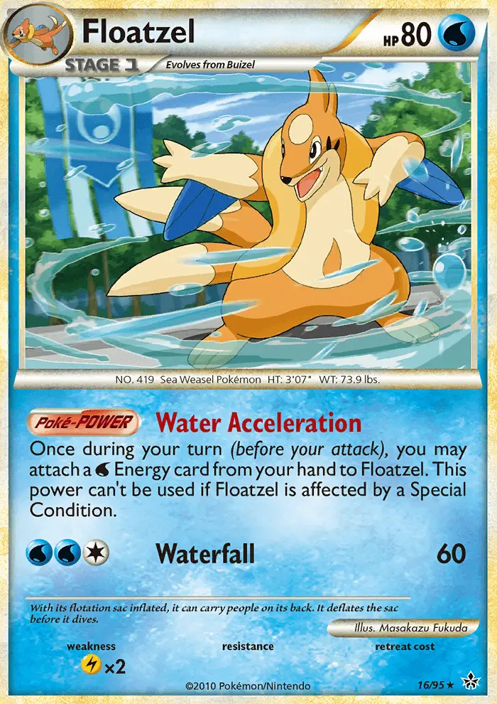 Floatzel Rare Pokemon card #16 from Unleashed