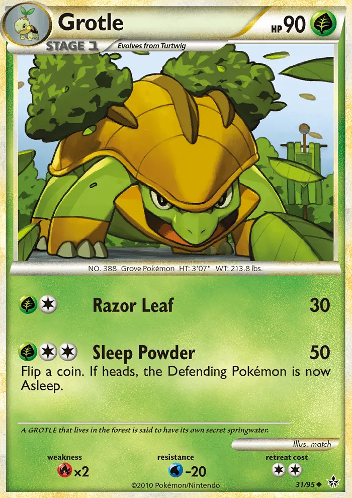 Grotle Uncommon Pokemon card #31 from Unleashed