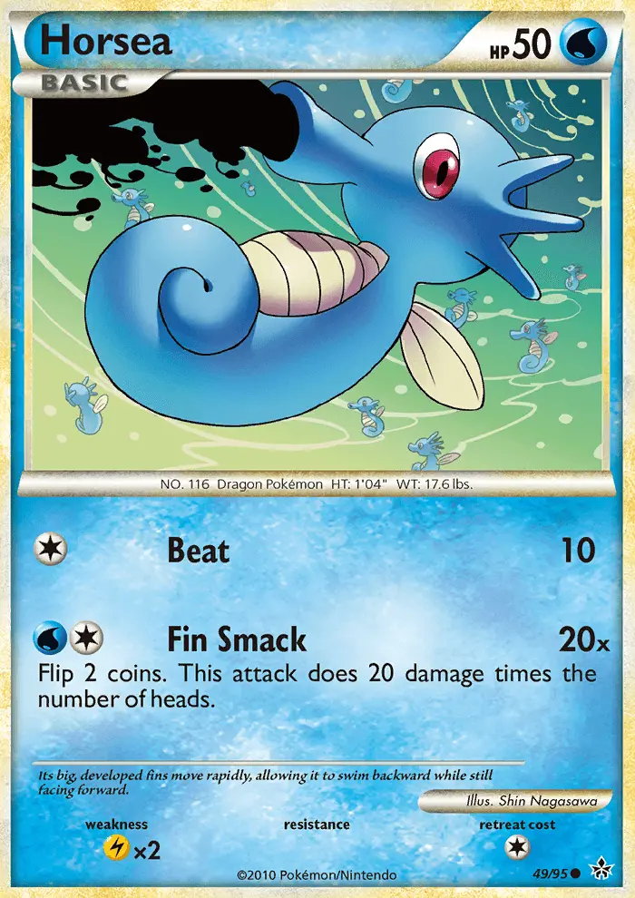 Horsea Common Pokemon card #49 from Unleashed