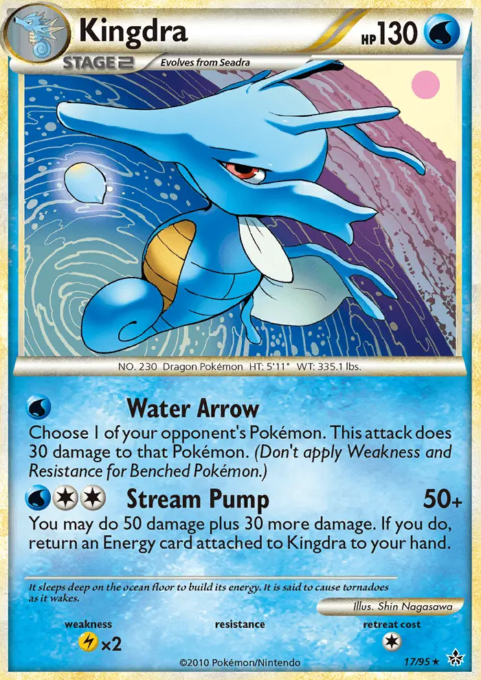 Kingdra Rare Pokemon card #17 from Unleashed
