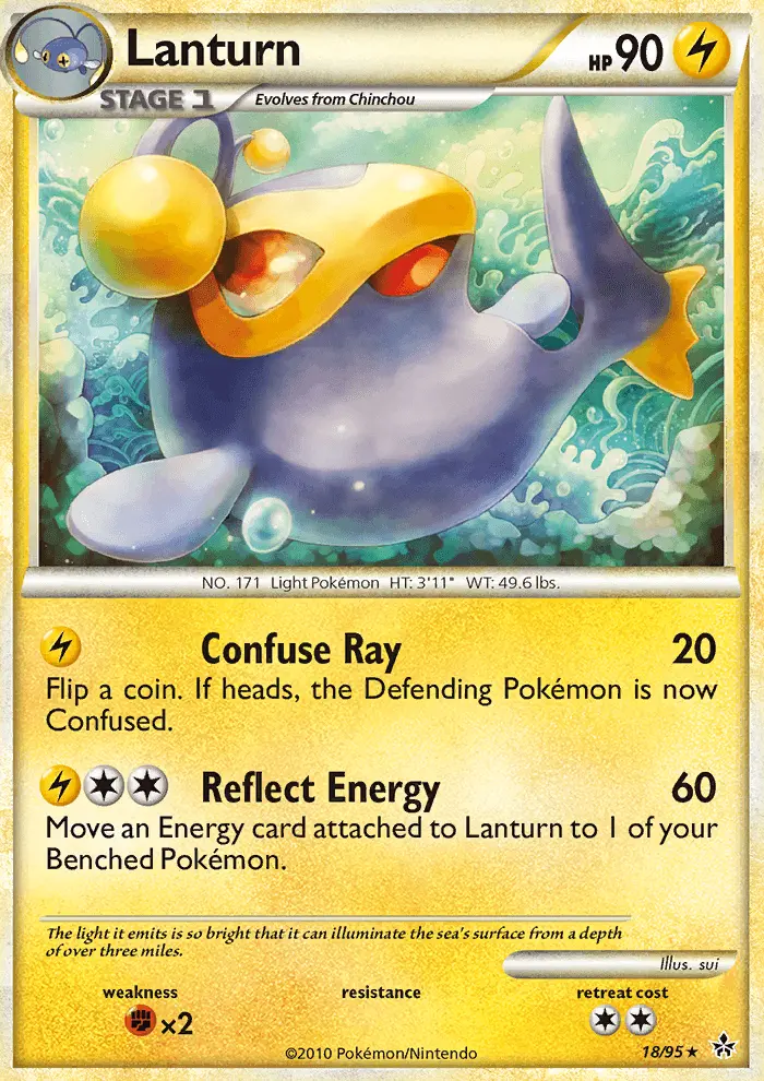 Lanturn Rare Pokemon card #18 from Unleashed
