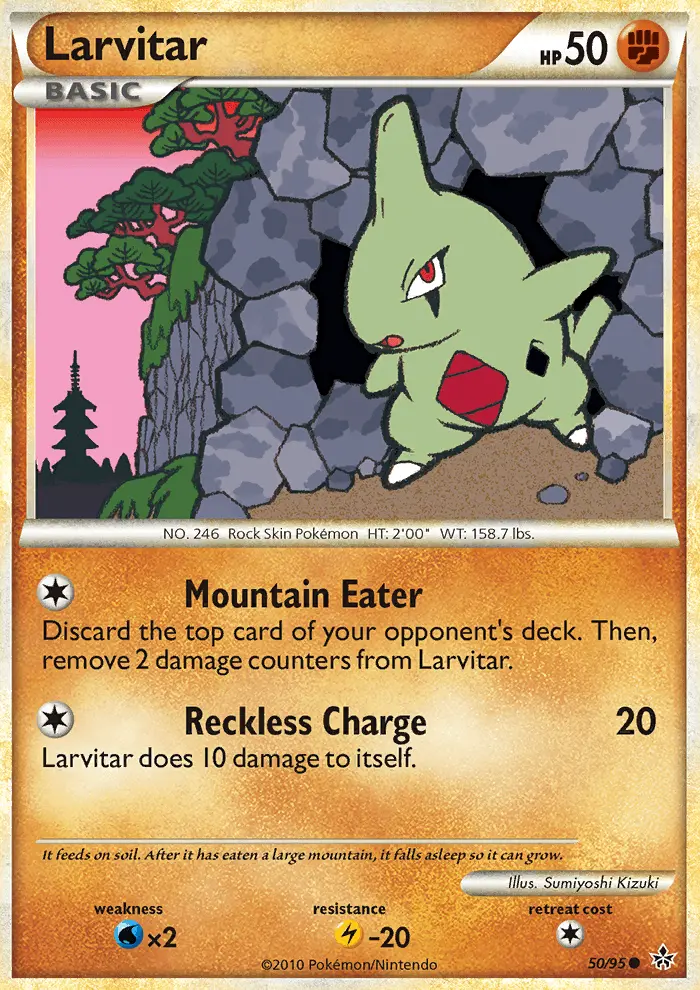 Larvitar Common Pokemon card #50 from Unleashed