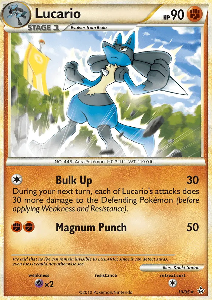 Lucario Rare Pokemon card #19 from Unleashed