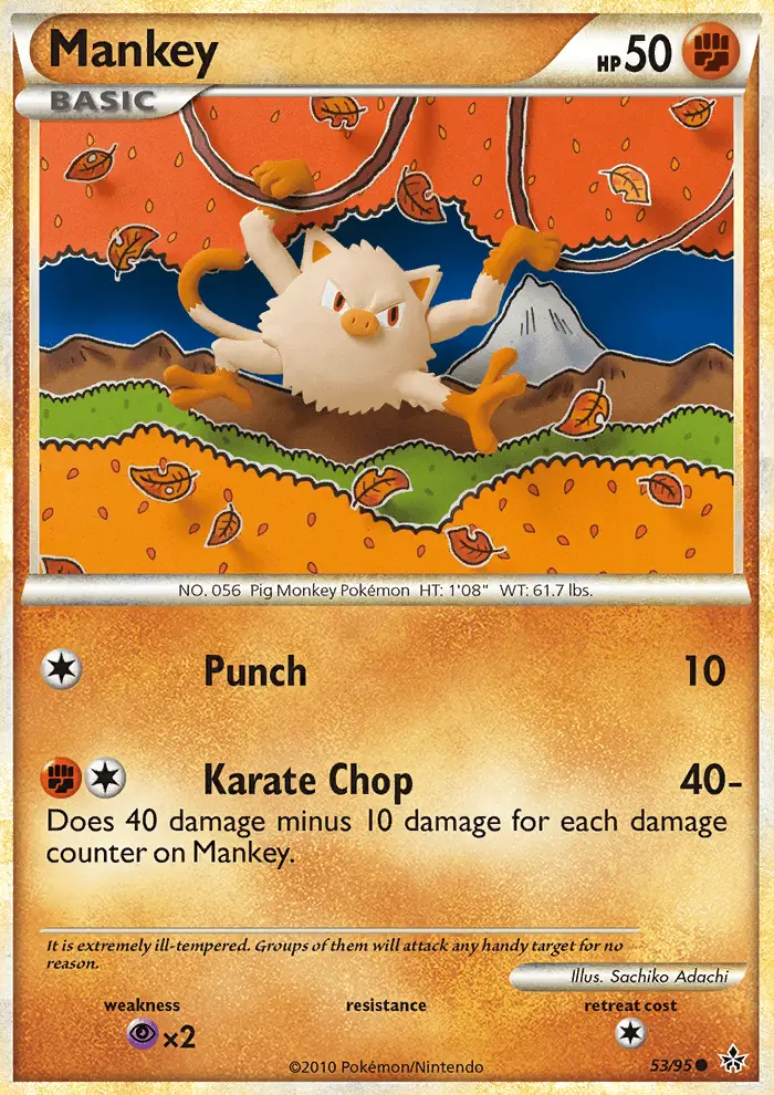 Mankey Common Pokemon card #53 from Unleashed