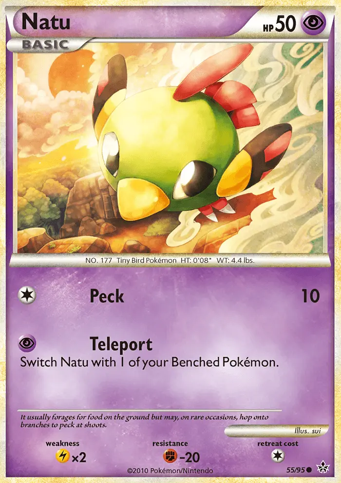 Natu Common Pokemon card #55 from Unleashed