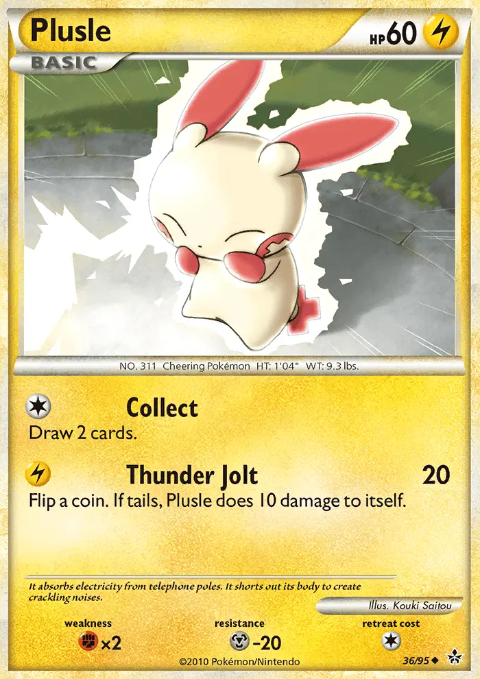 Plusle Uncommon Pokemon card #36 from Unleashed