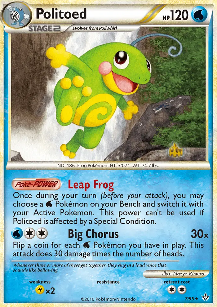 Politoed Rare Holo Pokemon card #7 from Unleashed