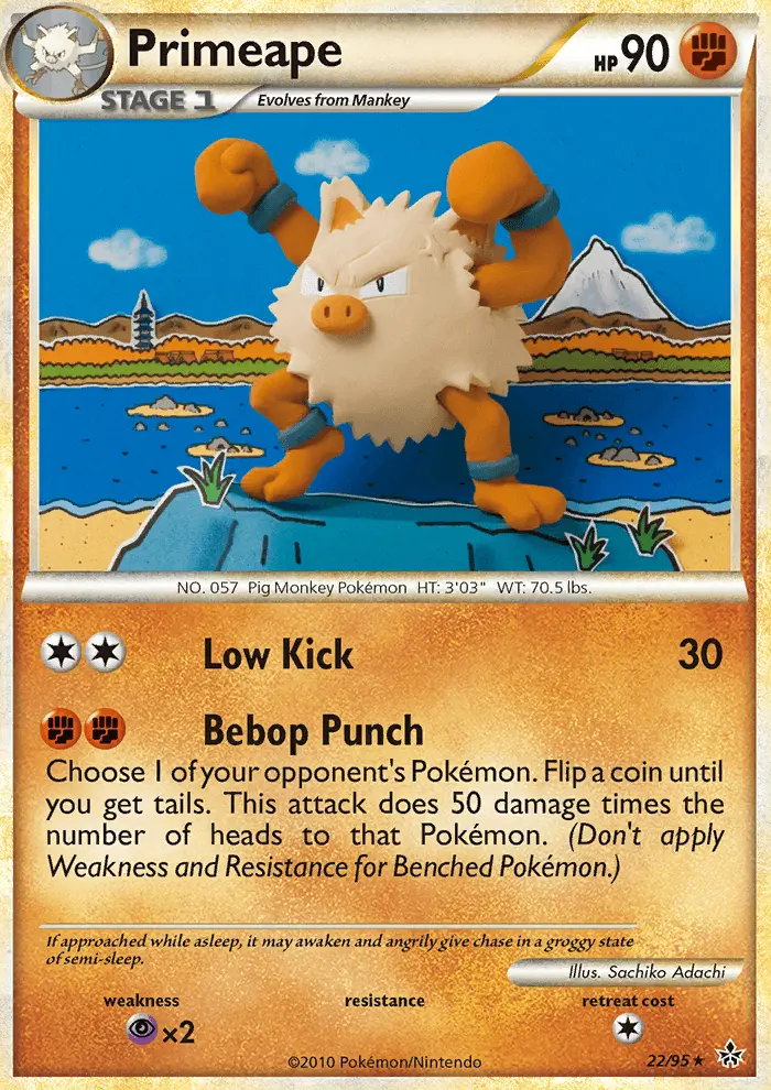Primeape Rare Pokemon card #22 from Unleashed