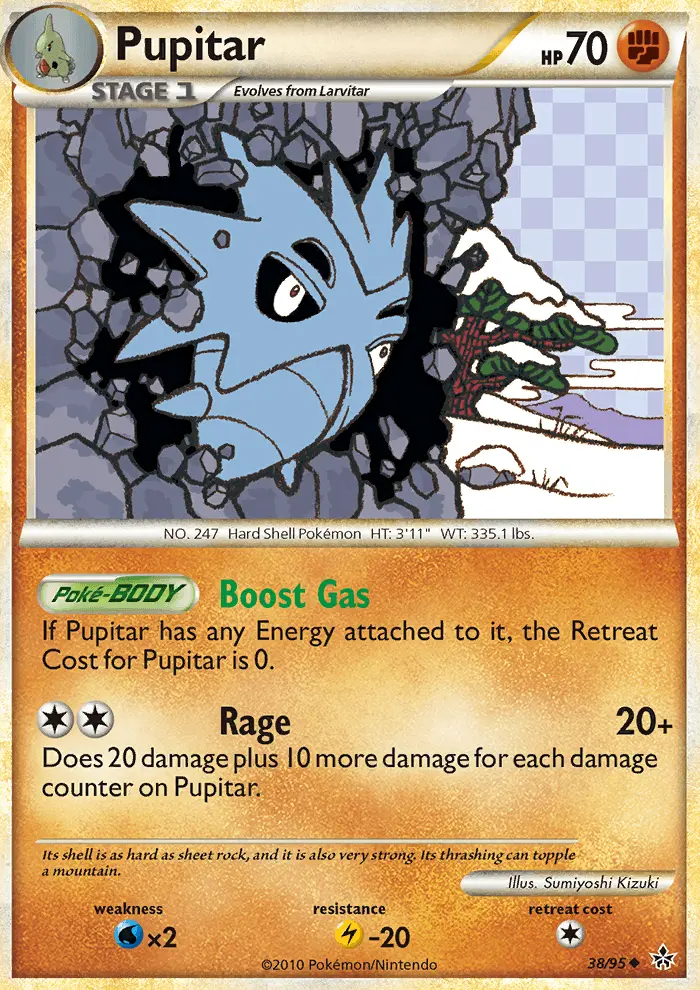 Pupitar Uncommon Pokemon card #38 from Unleashed