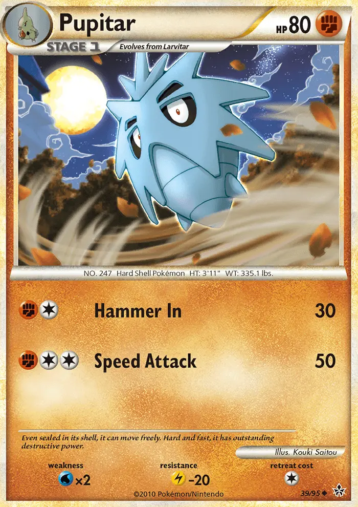 Pupitar Uncommon Pokemon card #39 from Unleashed