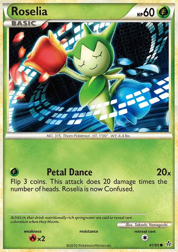 Roselia Common Pokemon card #61 from Unleashed