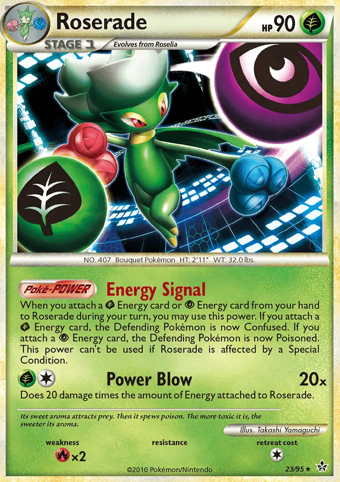 Roserade Rare Pokemon card #23 from Unleashed