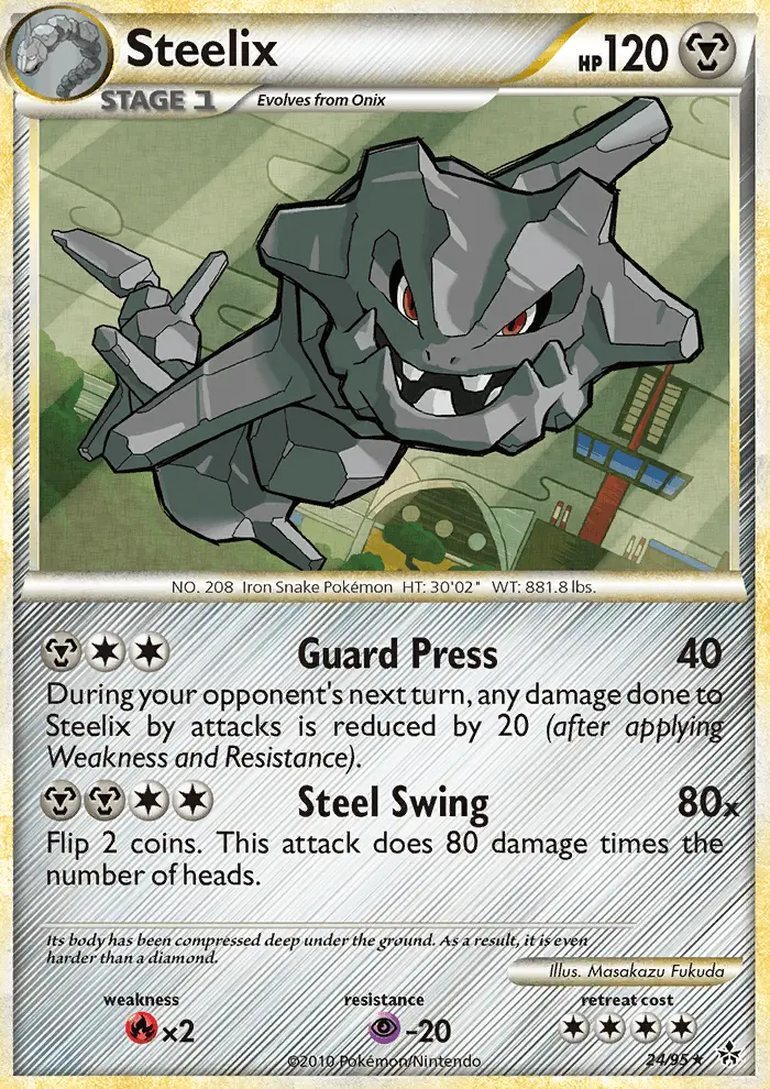 Steelix Rare Pokemon card #24 from Unleashed