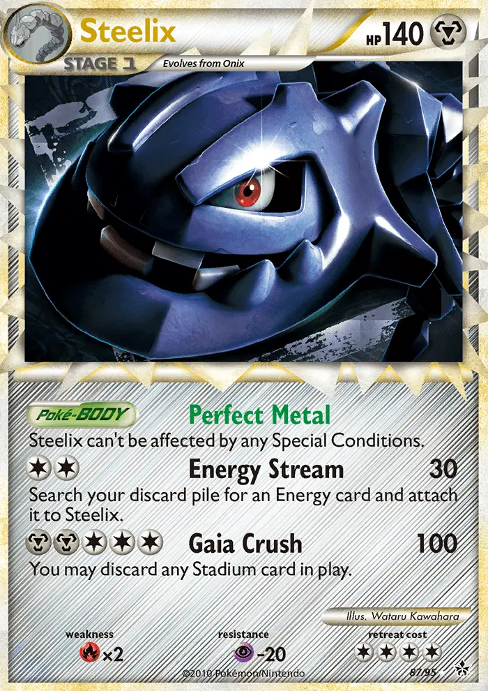 Steelix Rare PRIME Pokemon card #87 from Unleashed