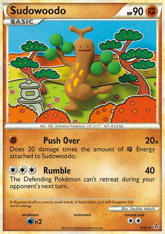 Sudowoodo Rare Holo Pokemon card #9 from Unleashed