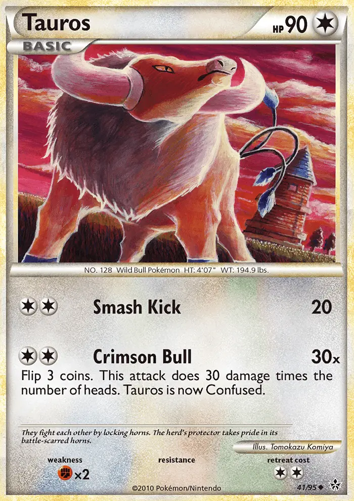 Tauros Uncommon Pokemon card #41 from Unleashed
