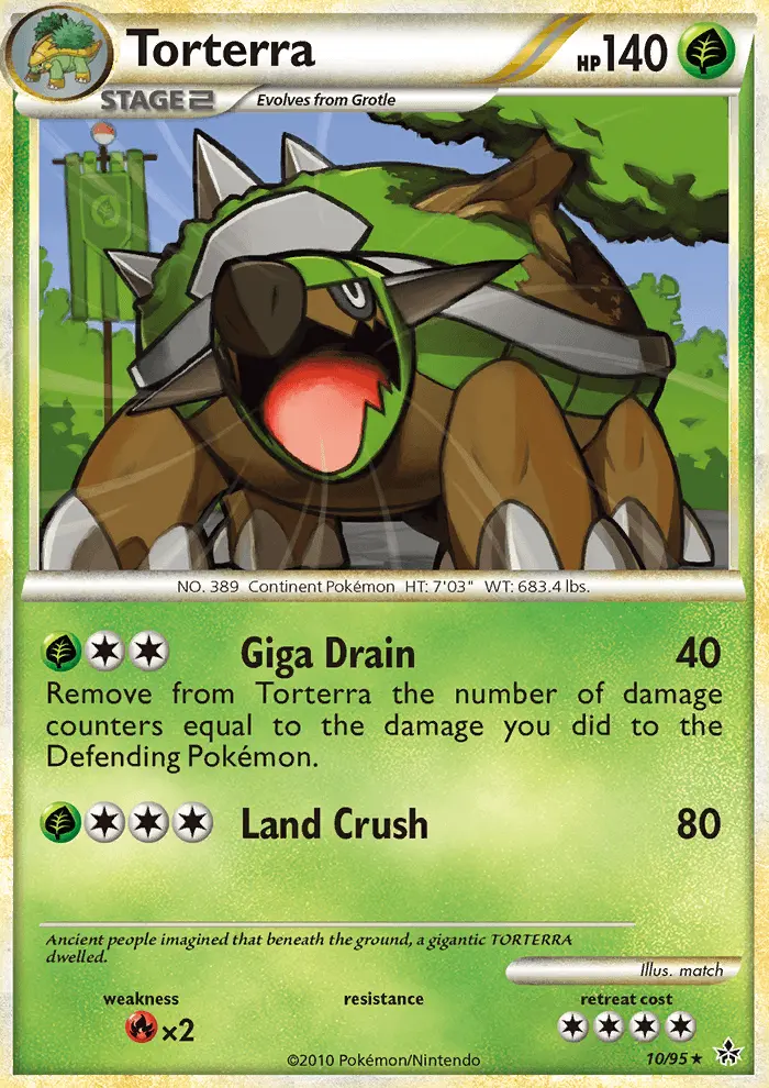 Torterra Rare Holo Pokemon card #10 from Unleashed