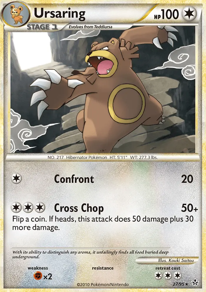 Ursaring Rare Pokemon card #27 from Unleashed