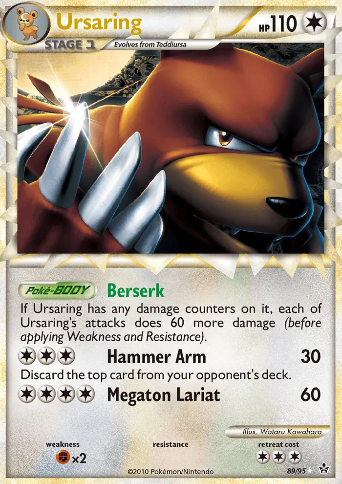 Ursaring Rare PRIME Pokemon card #89 from Unleashed