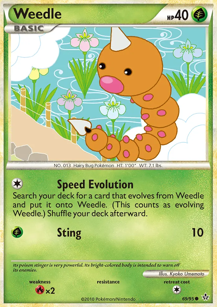 Weedle Common Pokemon card #69 from Unleashed