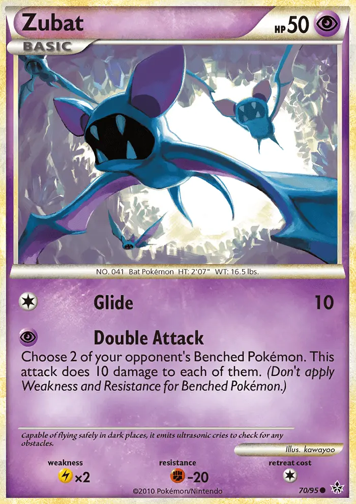 Zubat Common Pokemon card #70 from Unleashed