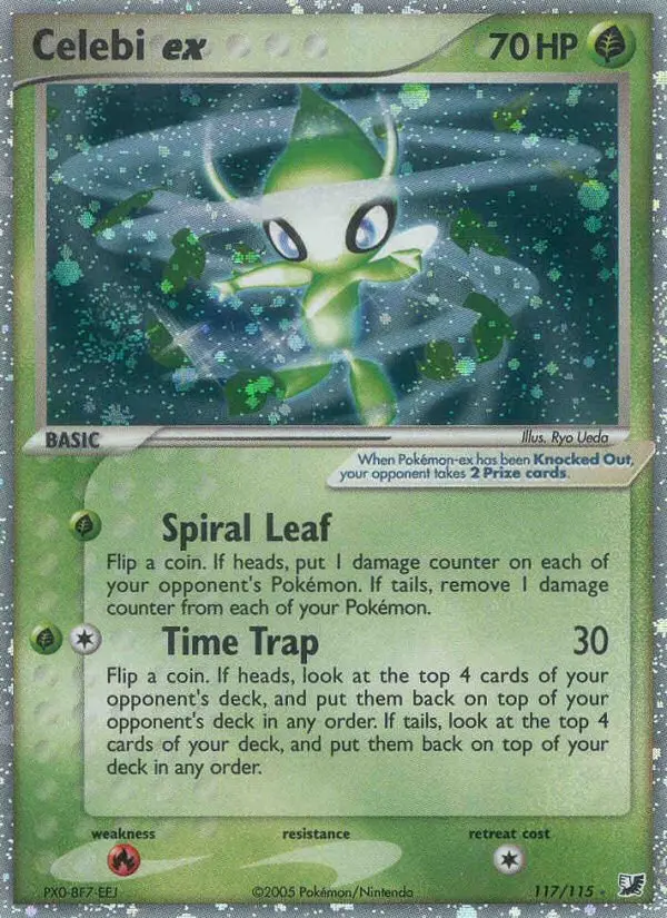 Celebi ex Rare Pokemon card #117 from Unseen Forces