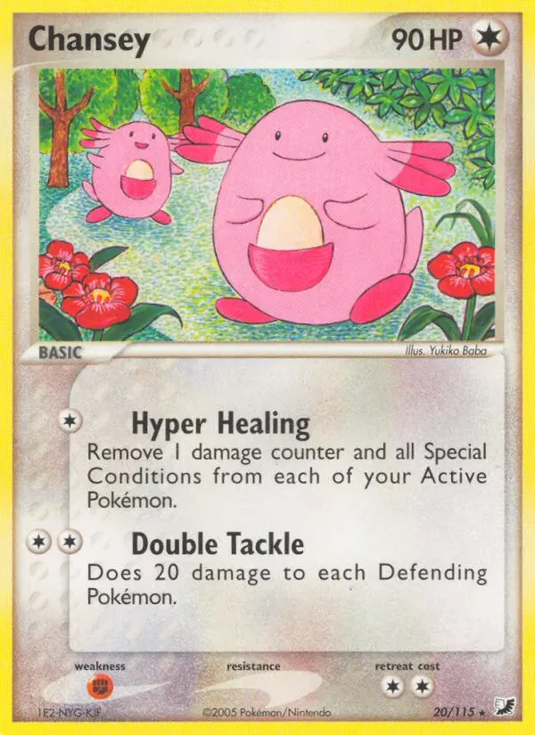 Chansey Rare Pokemon card #20 from Unseen Forces