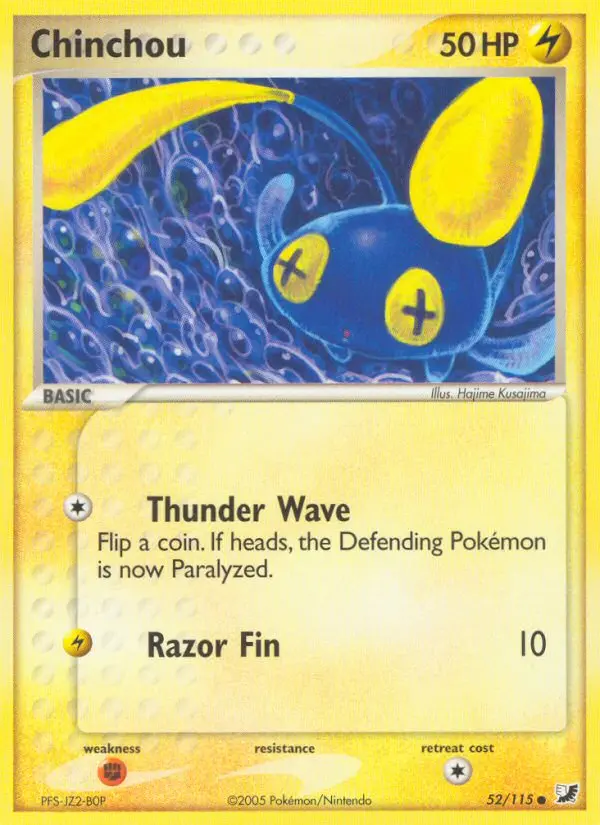 Chinchou Common Pokemon card #52 from Unseen Forces