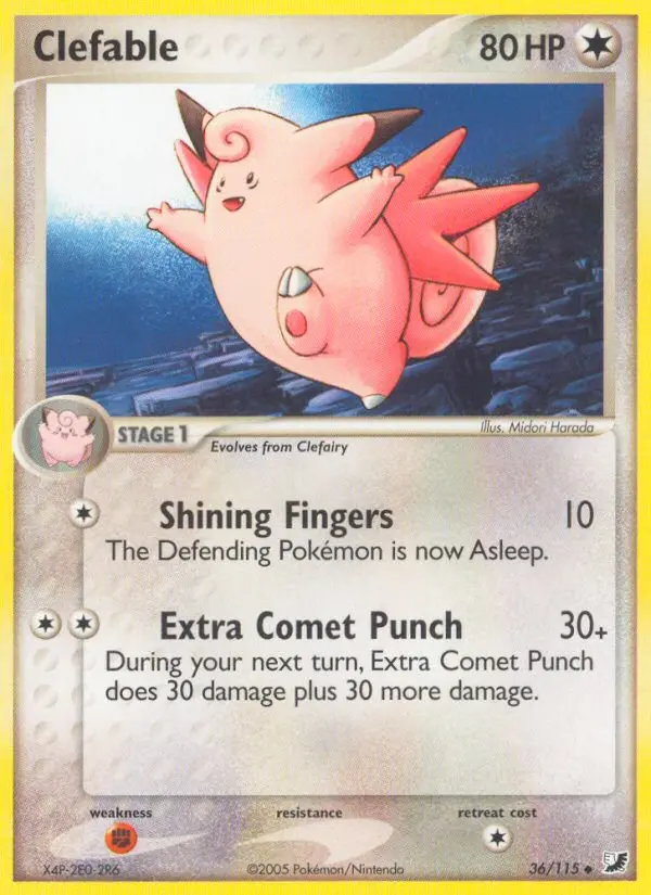 Clefable Uncommon Pokemon card #36 from Unseen Forces