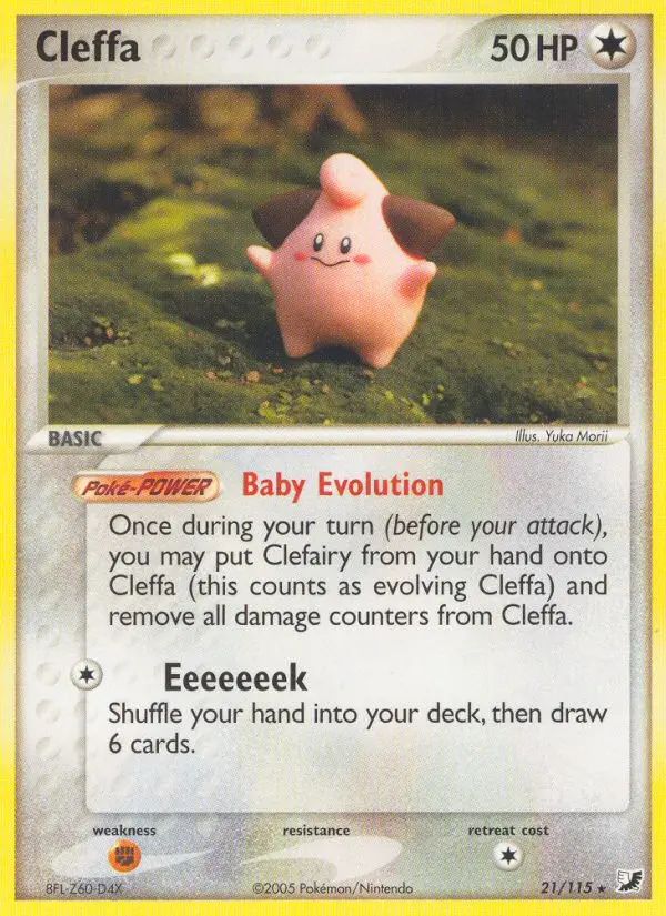 Cleffa Rare Pokemon card #21 from Unseen Forces